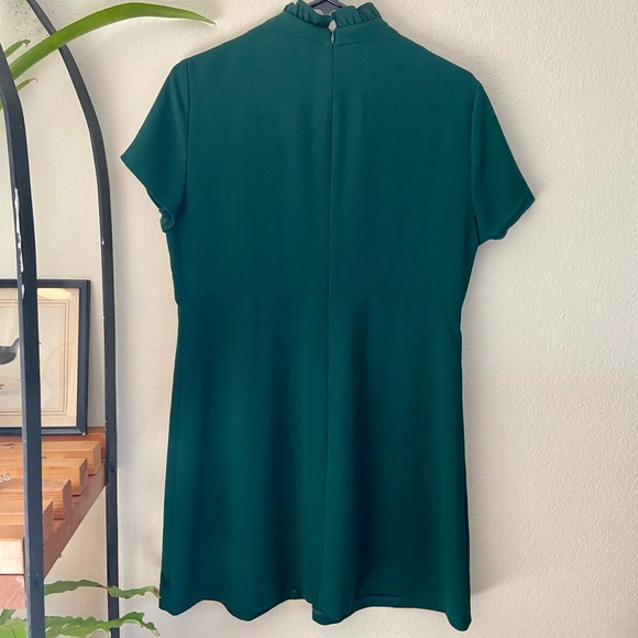 Zara Green Ruffle Mini Dress Large - Picture 2 of 8
